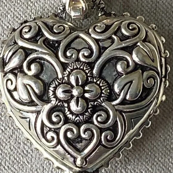 Barbara Bixby 925 Sterling Silver & 18K Gold Heart Locket Enhancer Pendant Pearl - Picture 8 of 11